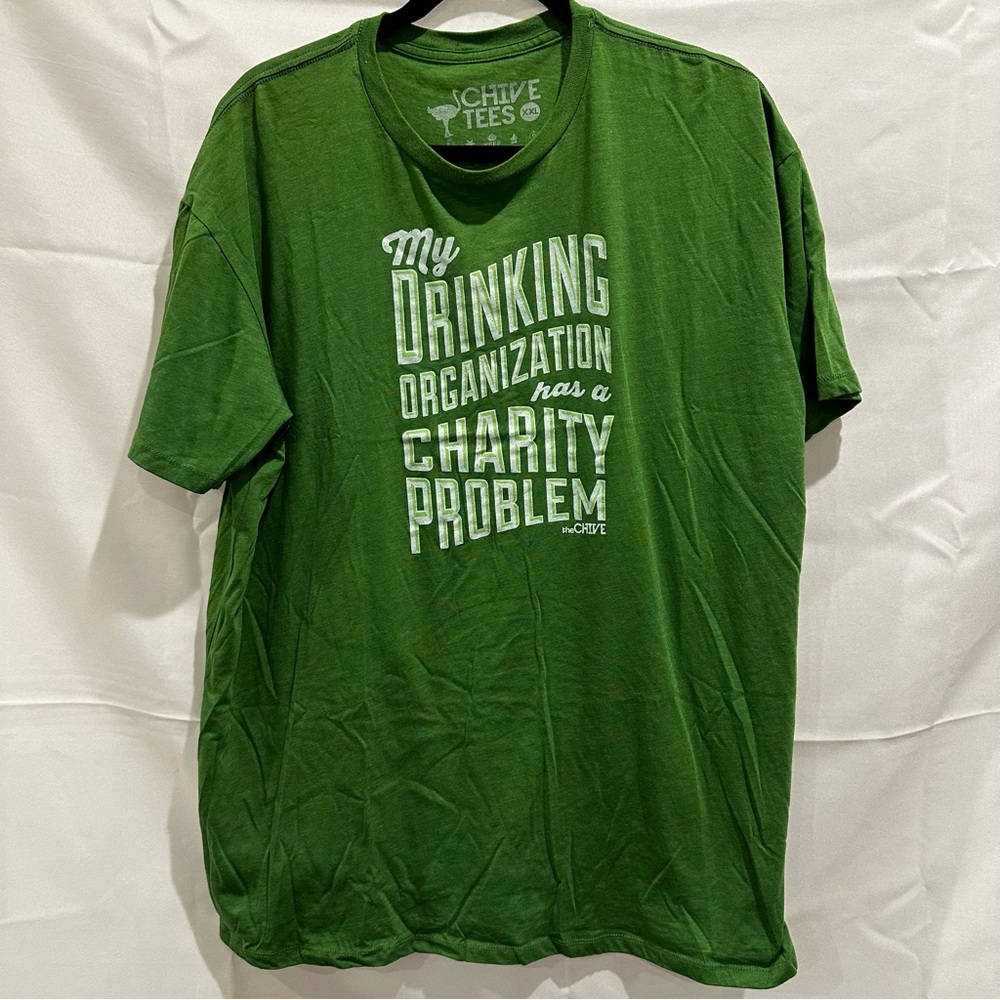 Chive Tees Green “DRINKING ORGANIZATION” Graphic Men's T-Shirt